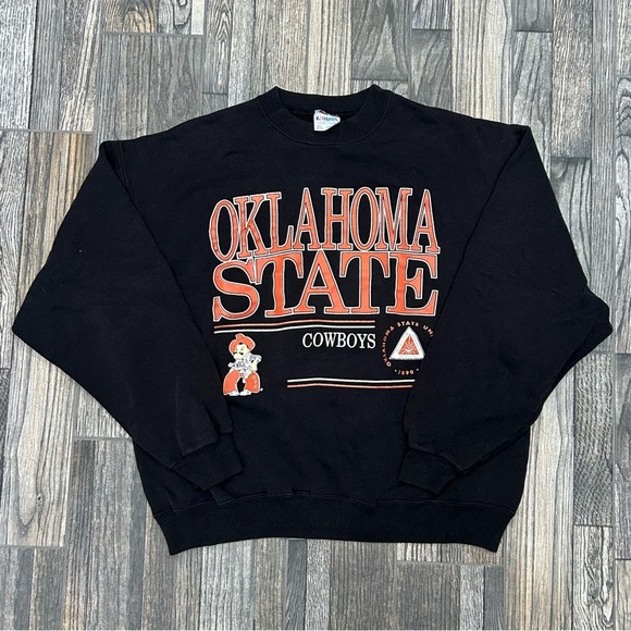 🏈🏀 Vintage Early 90s Oklahoma State Cowboys College Crewneck Sweatshirt XXL